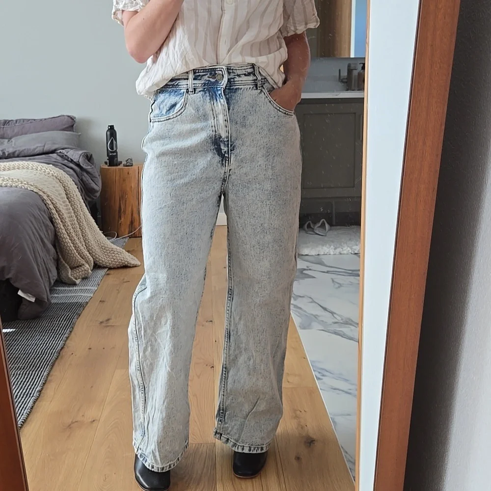 Sézane Le Crop Blue Edge Jeans | French Girl Style I VGUC, size 36 4US - Picture 9 of 13